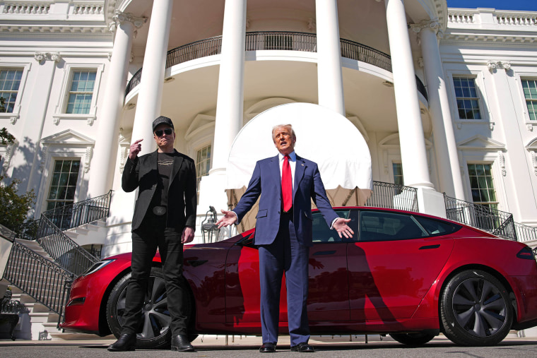 President Trump Speaks Alongside Tesla Vehicles At The White House