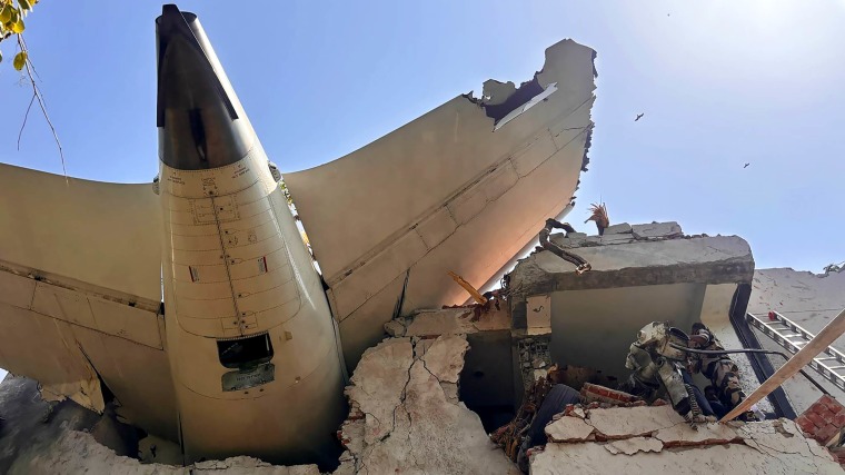 The AI171 crash site in Ahmedabad.