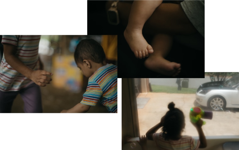 The Jenkins children play at their grandparents house in Gastonia, N.C., on June 10, 2025.