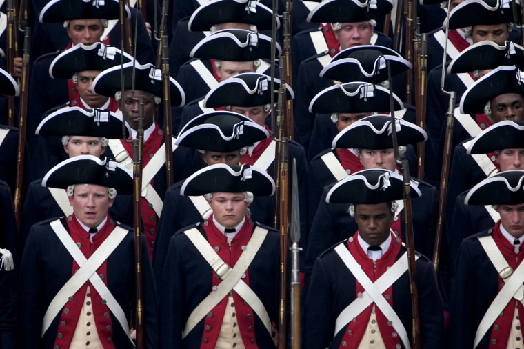 Image: Soldiers with bayonets.