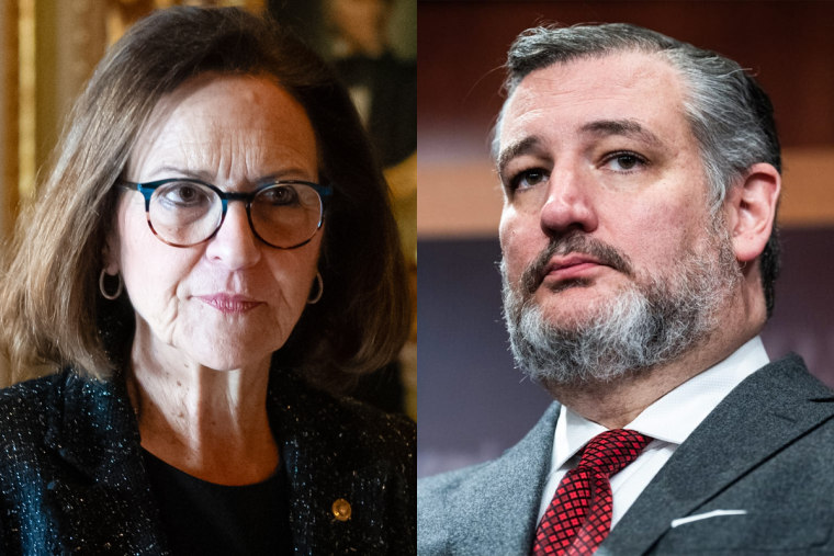 La senadora Deb Fischer, republicana por Nebraska y el senador Ted Cruz, republicano por Texas.