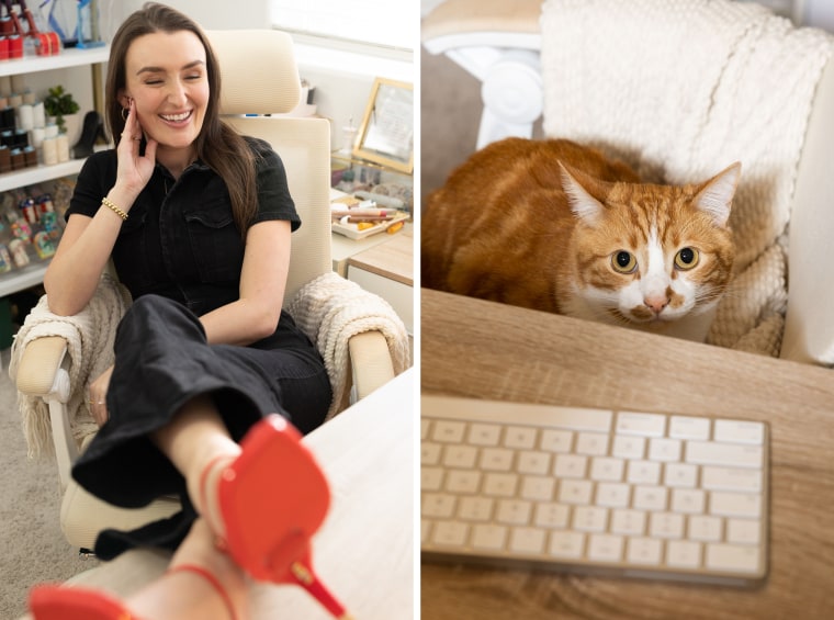 Pavone and her cat Leo, who frequently appears on her business’ social media.