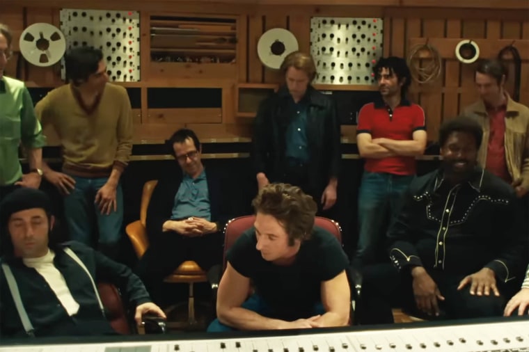 Jeremy Strong, front left, and Jeremy Allen White, center.