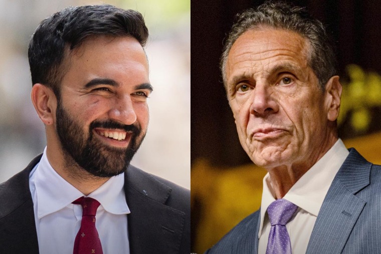 New York City mayoral candidates Zohran Mamdani and Andrew Cuomo.