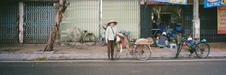 Mã Thị Dung, 50, a peanut seller in Hanoi’s Old Town, said cycling is particularly difficult when pollution affects her breathing.
