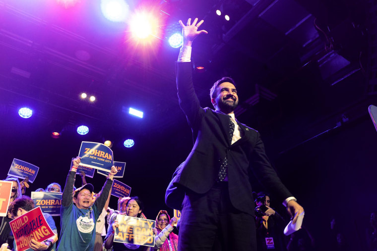 New York State assembly member Zorhran Mamdani holds his first rally at a nightclub on May 4, 2025 in Brooklyn, N.Y. 
