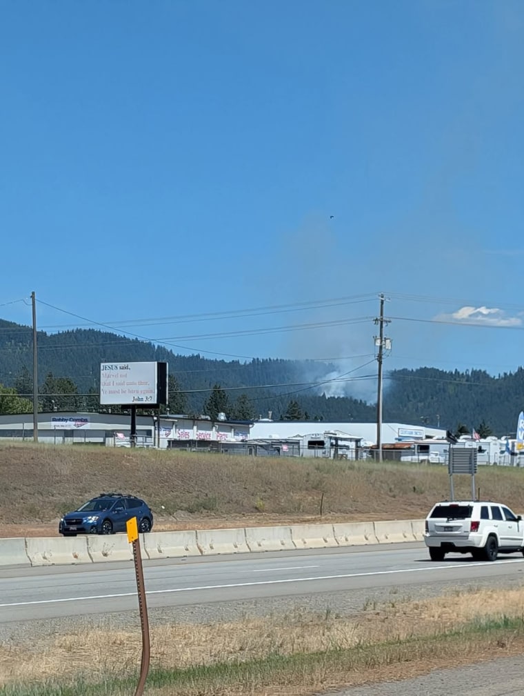 A photo showing smoke on Canfield Mountain, Idaho on June 29, 2025.