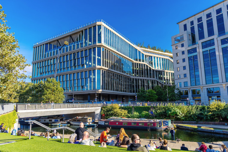 Platform G, Google's new headquarter building in Kings Cross nearing completion, London, England