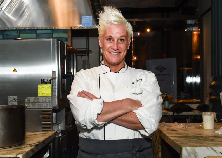 Chef Anne Burrell poses during the Food Network & Cooking Channel New York City Wine & Food Festival presented by Capital One - Dinner with Anne Burrell and Marc Murphy part of the Bank of America Dinner Series at Chefs Club on October 10, 2019 in New York City.