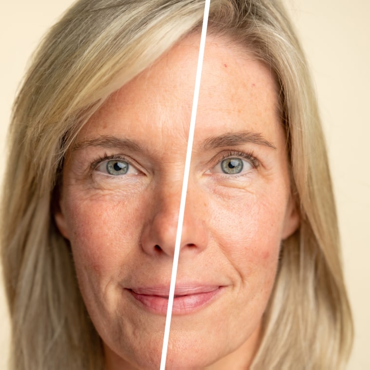 Before and after using the Subtl Beauty 3-in-1 Brow Pencil.