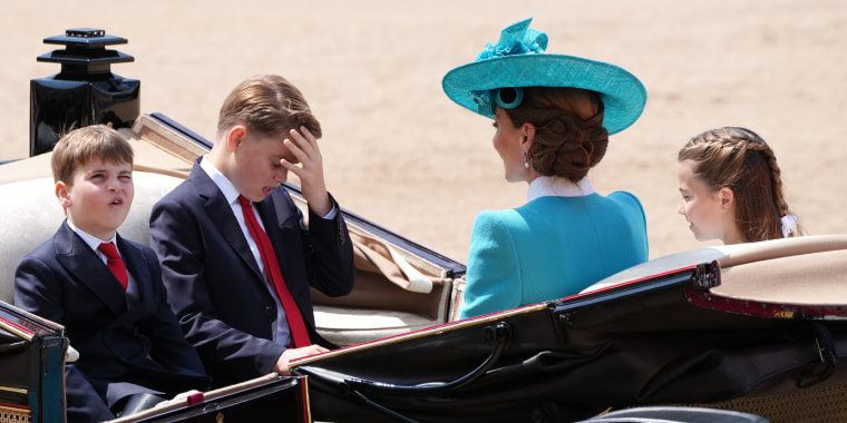 Prince Louis, Prince George, the Princess of Wales and Princess Charlotte