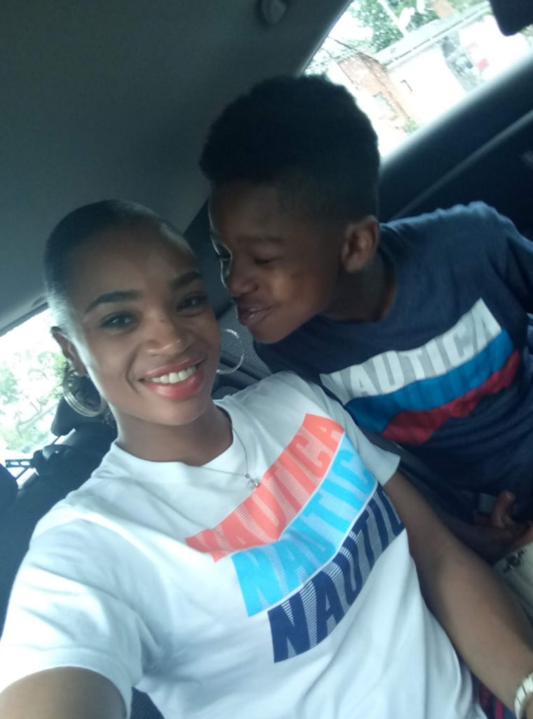 Keshaun and his mother