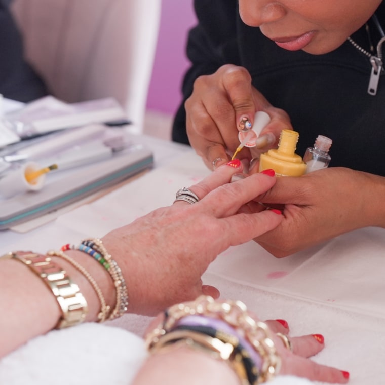 Guests treated to manicures at the station led by celebrity manicurist Morgan Taylor.
