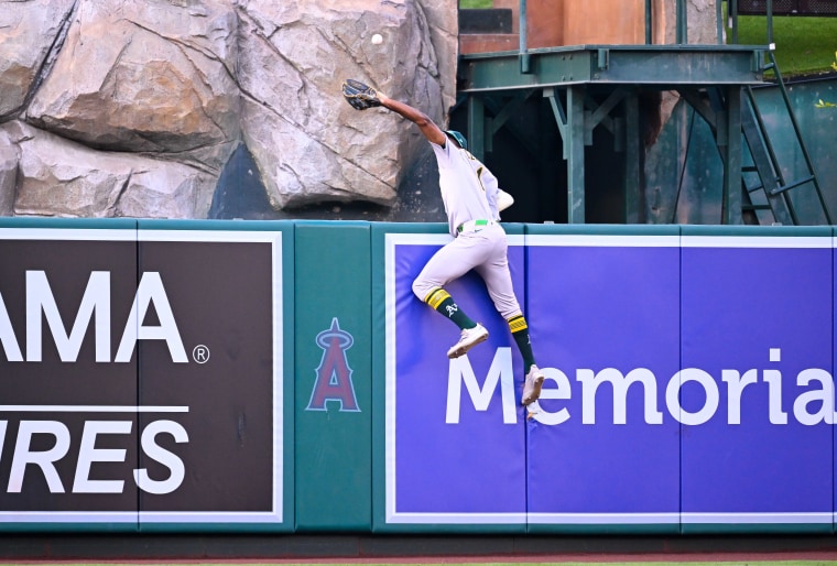 Watch A's Outfielder Denzel Clarke's Incredible Catch Vs. the Angels