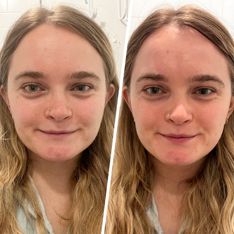Before and after using the NuFace Mini Classic.