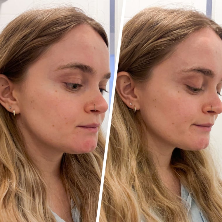 Before and after using the NuFace Mini Classic.
