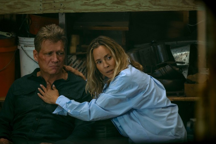 Holt McCallany as Harlan Buckley, Maria Bello as Belle Buckley in episode 104 of The Waterfront.