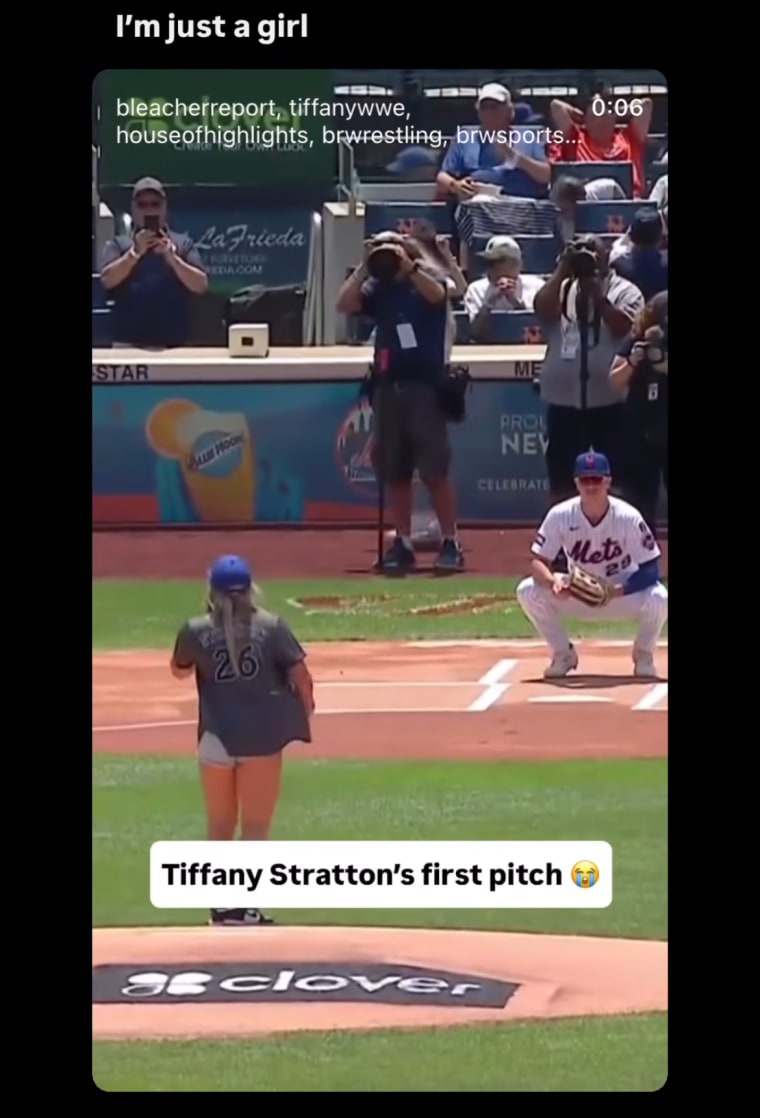 WWE Women’s World Champion Tiffany Stratton Throws First Pitch at Mets Game