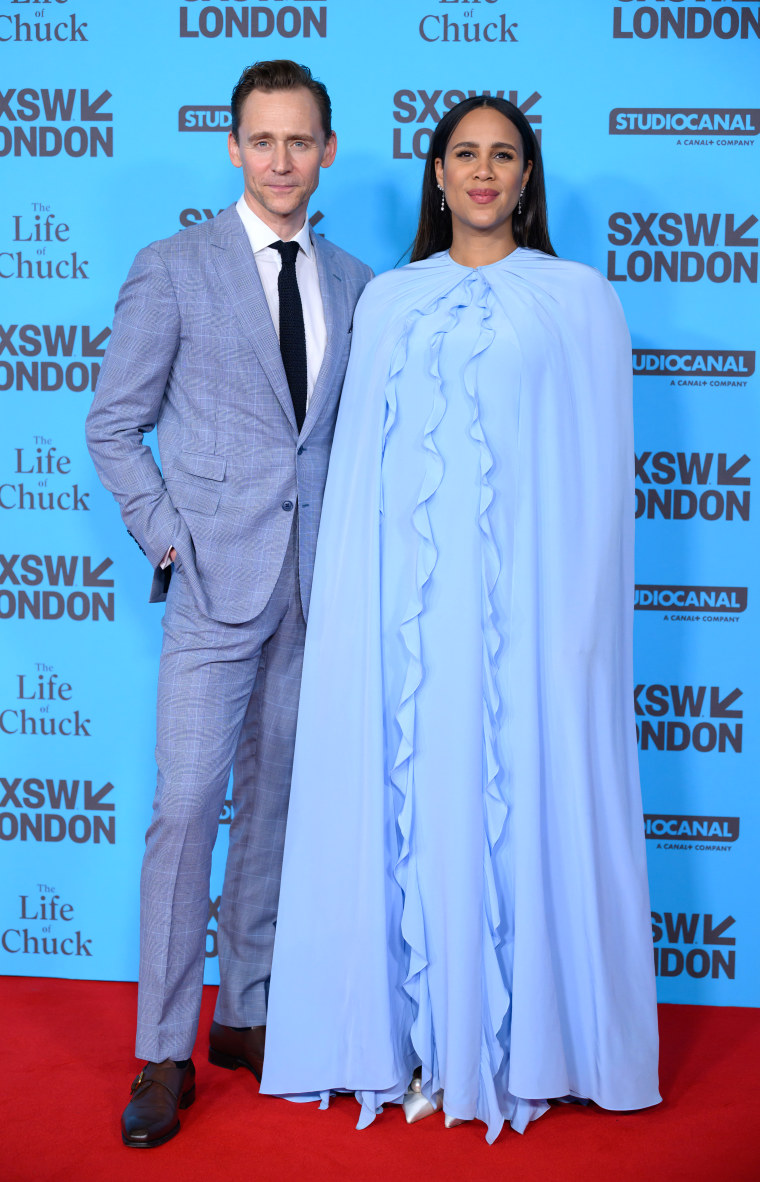 Tom Hiddleston and Zawe Ashton attend the "Life Of Chuck" World Premiere and Closing Night Gala during SXSW London 2025 at the Barbican Centre.