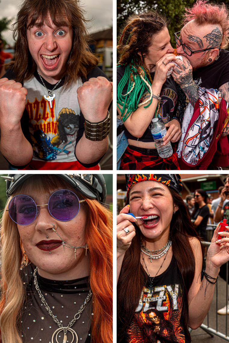 Fans outside the “Back to the Beginning” concert on Saturday.