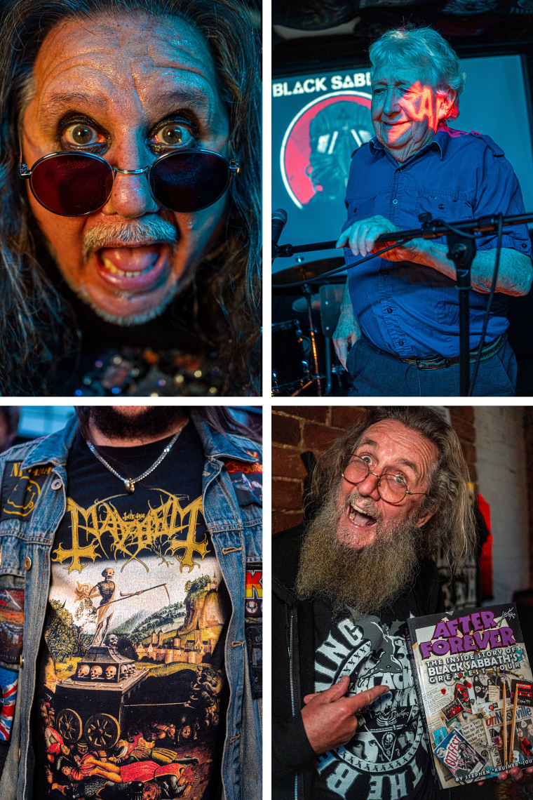 Jim Simpson, Black Sabbath’s first manager, top right, at a fan event Friday.