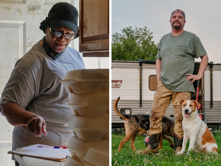  John Romine, pinch dogs Banshee and Major astatine Willow RV Park successful Blytheville.