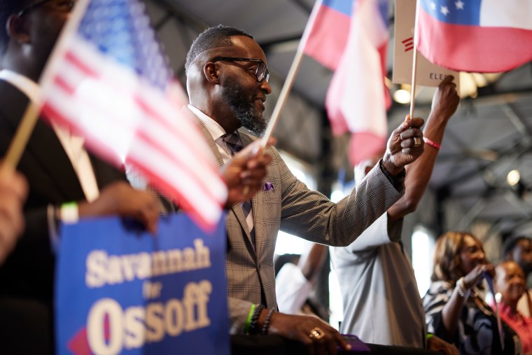  A rally for Sen. Jon Ossoff, D-Ga., in Savannah, Ga., on Saturday.