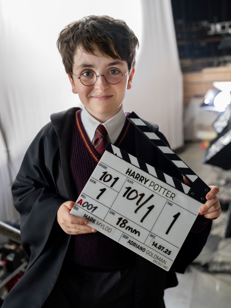 Dominic McLaughlin wears a Harry Potter costume