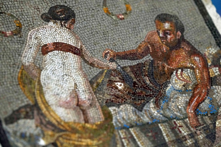 Erotic historic Roman mosaic looted through Nazi officer returned to Pompeii
