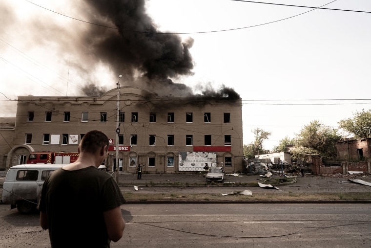 Russian missile strike in Sloviansk