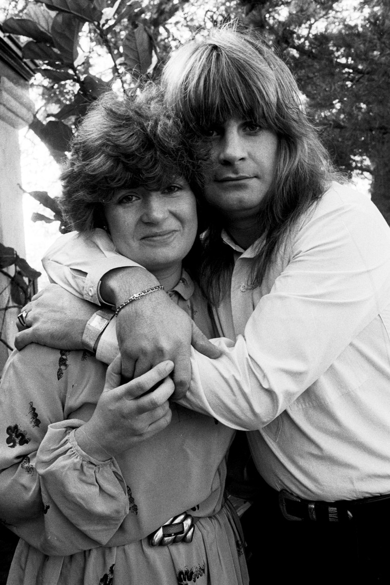 Rock musician Ozzy Osbourne with his then-fiancée, Sharon Arden, in Los Angeles in 1981. 