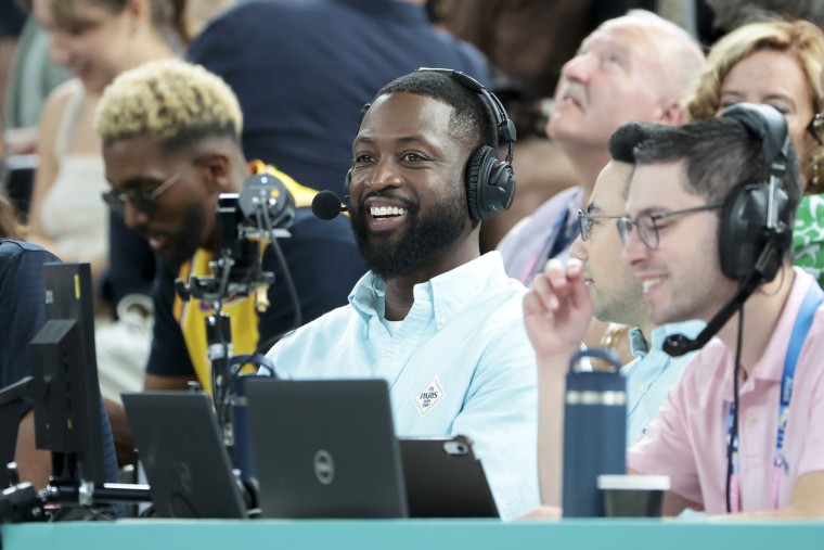 VIP Guests At Olympic Games Paris 2024: Day 11 dwayne wade smile happy