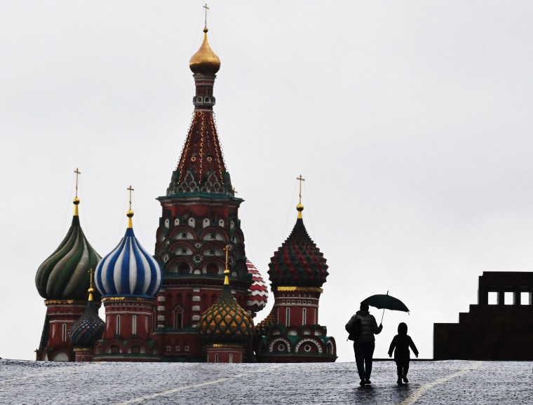 Red Square and St. Basil's Cathedral in Moscow.