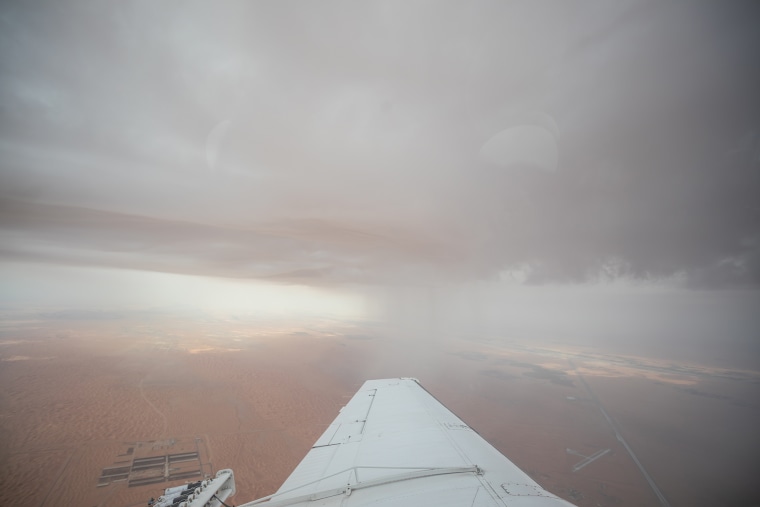 Capt. William Murgatroyd's cloud-seeding mission in Al Ain, United Arab Emirates, on Jan. 31, 2024.