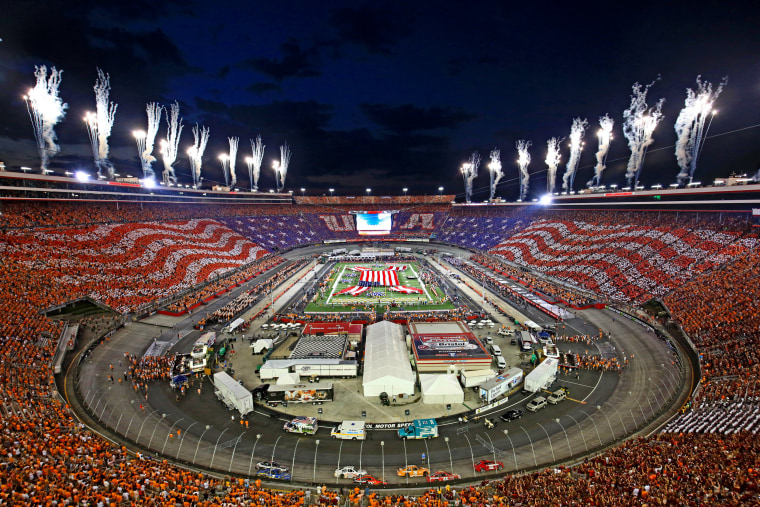 Fireworks at pre-game ceremonies.