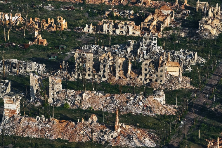 Aerial Views Of Chasiv Yar, Devastated By Russian Attacks