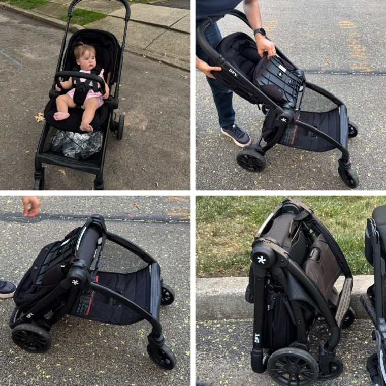 The DFY R1 has a large storage basket and can be folded in foour steps. The adjustable handle is great for multiple heights
