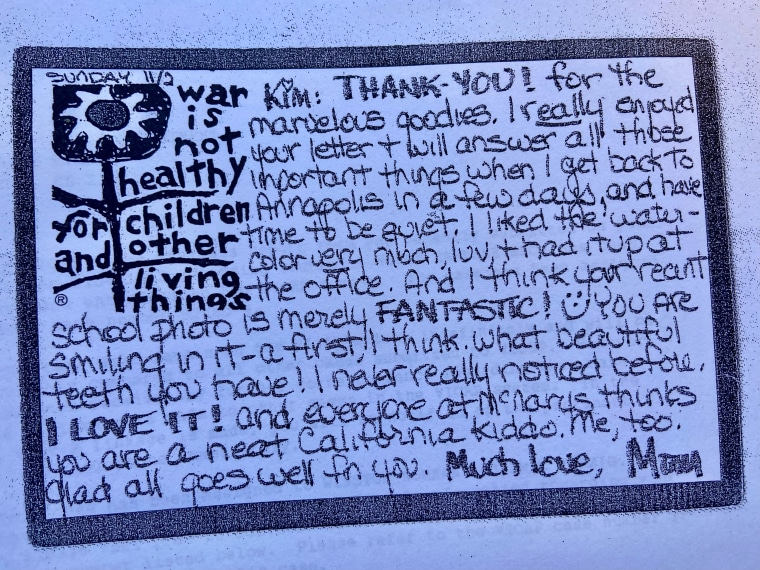 Nancy's letter to Kimberly