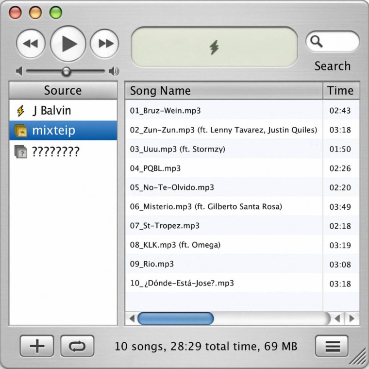 Lista utworów nowego albumu J Balvina, "Mixteip"
