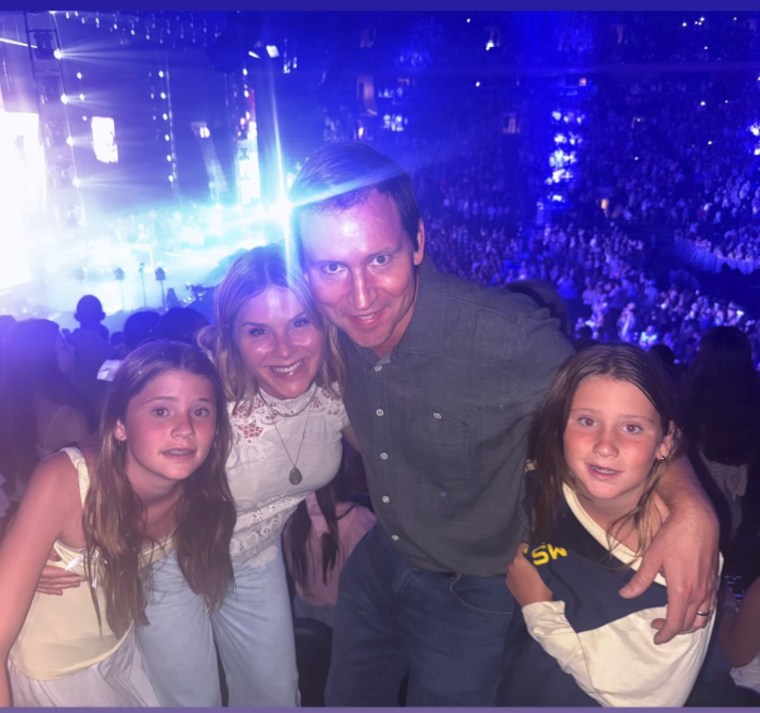 Jenna Bush Hager with her daughters and husband at the Gracie Abrams concert on July 29, 2025 in New York.