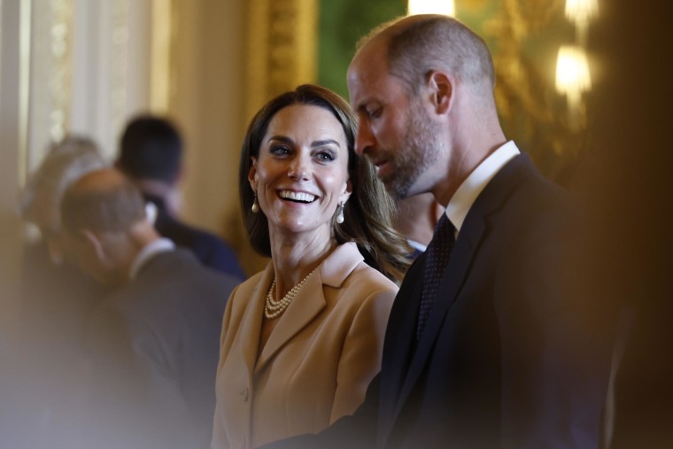 William, príncipe de Gales e Catherine, princesa de Gales em 8 de julho de 2025 em Windsor, Inglaterra. 
