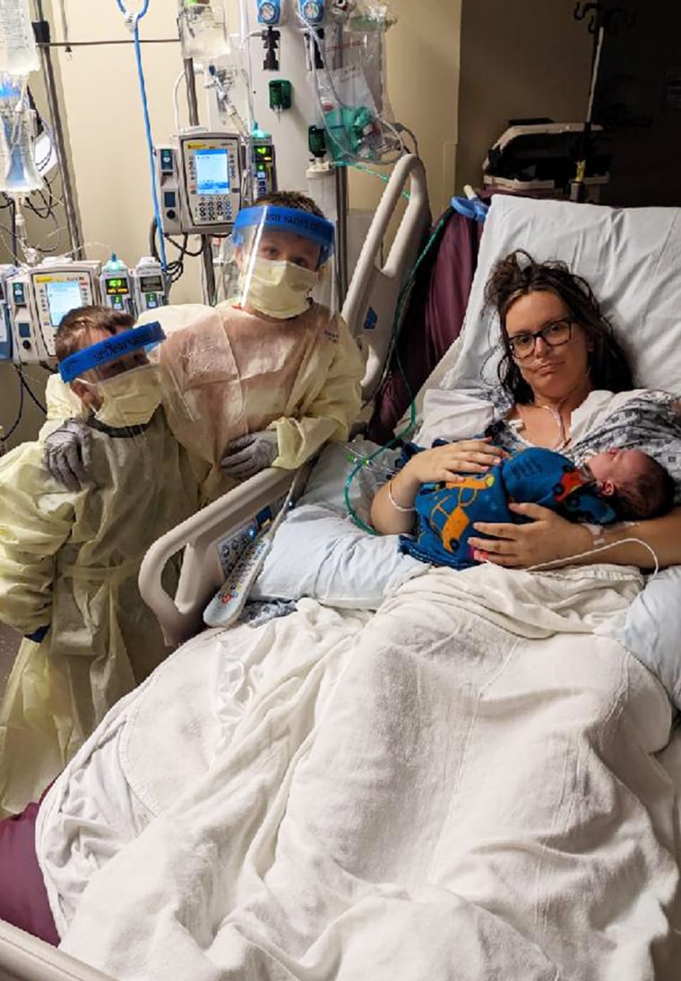 It was difficult for Danika Hilmer to undergo chemotherapy and COVID-19 immediately after giving birth. Her children could visit her a few times, which helped.