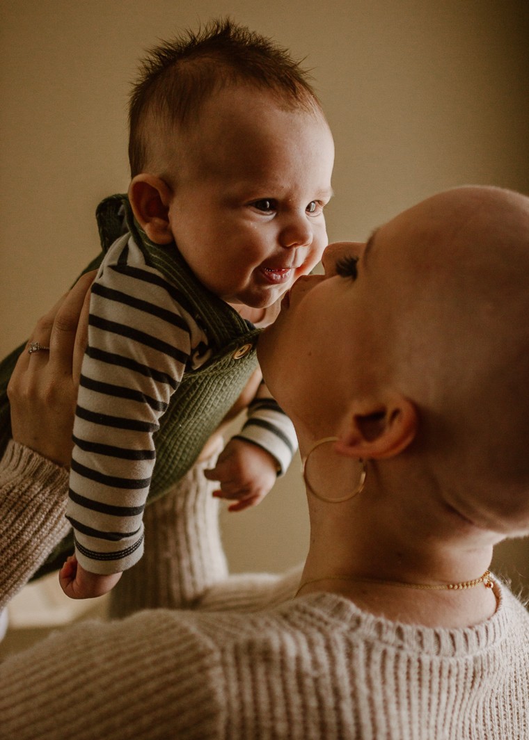 Danika Hilmer calls her son, Banks, her 'miracle baby' because he helped her receive a cancer diagnosis quickly. 