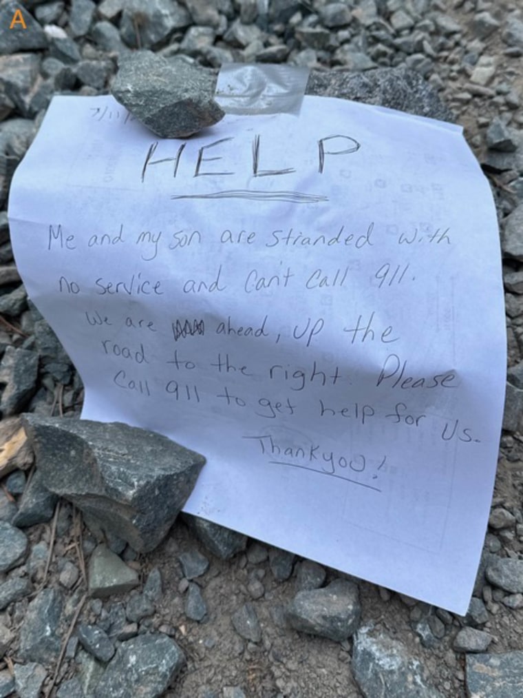 Mother/son leave note hoping for rescue