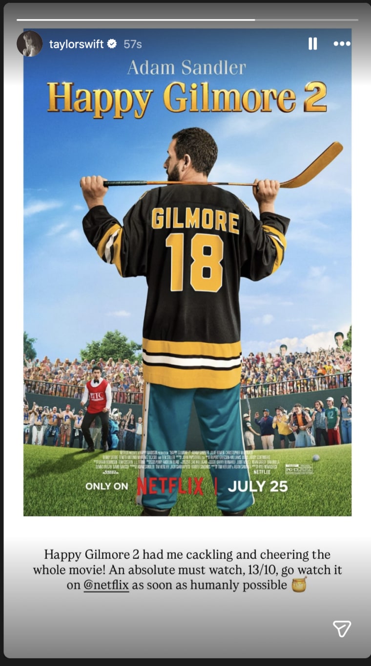 Taylor Swift's review of "Happy Gilmore 2."