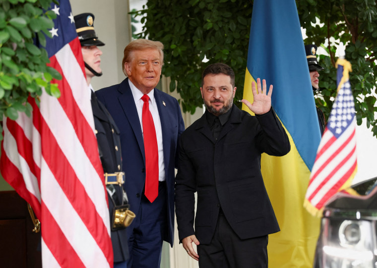 U.S. President Trump meets with Ukrainian President Zelenskiy and European leaders, in Washington, D.C.