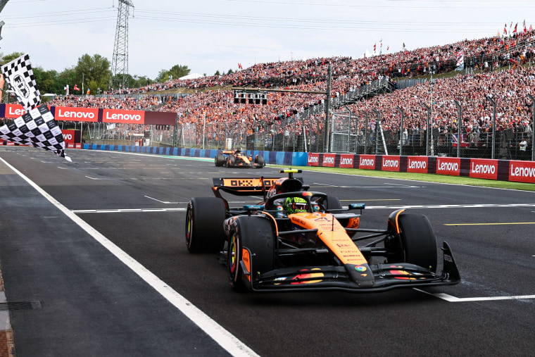 Lando Norris beats Oscar Piastri in tense finish to keep F1 championship fight alive