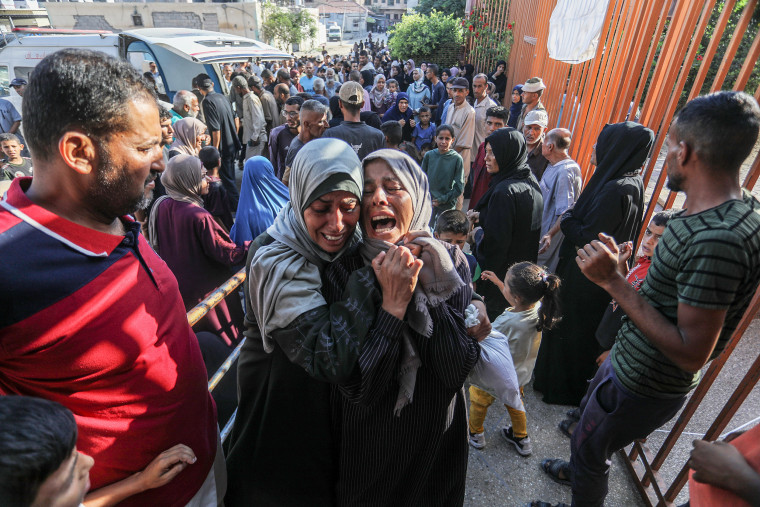 Funeral for Red Crescent worker killed in Israeli attack on Palestinian Red Crescent building in Khan Yunis