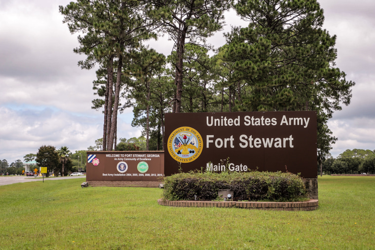 The entranceway to U.S. Army guidelines Fort Stewart