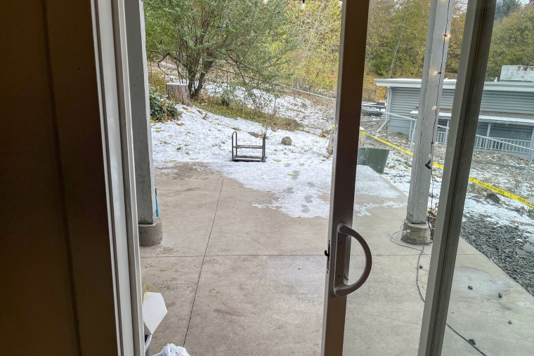 Open sliding door.